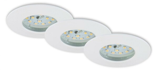 BRILONER 3ks sada LED vestavné svítidlo, pr. 7,5 cm, bílé IP44 BRI 7204-036