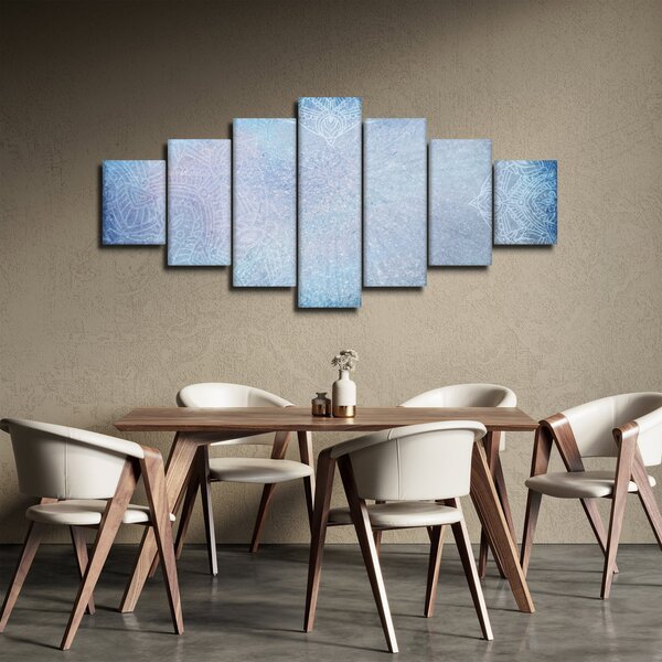 Obraz - Mandaly v modré (210x100 cm)