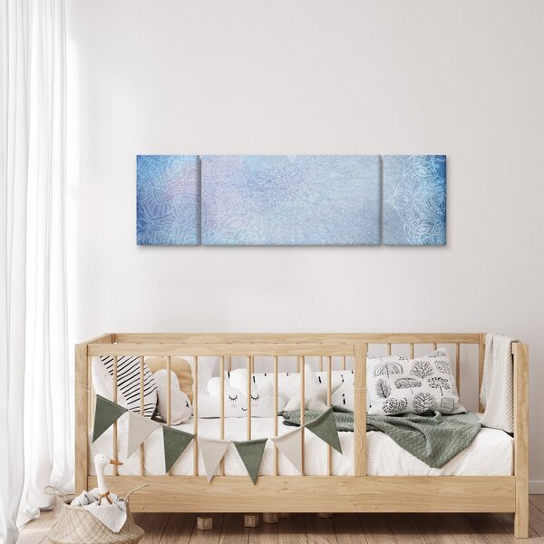 Obraz - Mandaly v modré (170x50 cm)