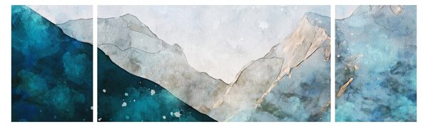 Obraz - Kresba hor (170x50 cm)