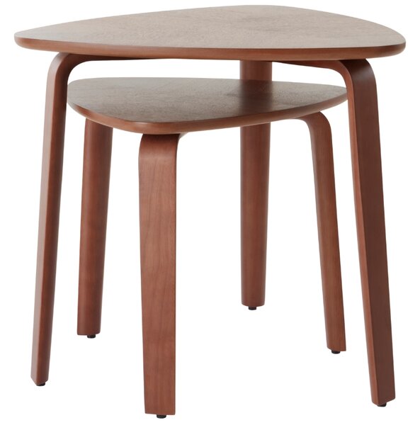 Jotex Set dvou ořechových odkládacích stolků TULUA 44 x 43/55 x 56 cm