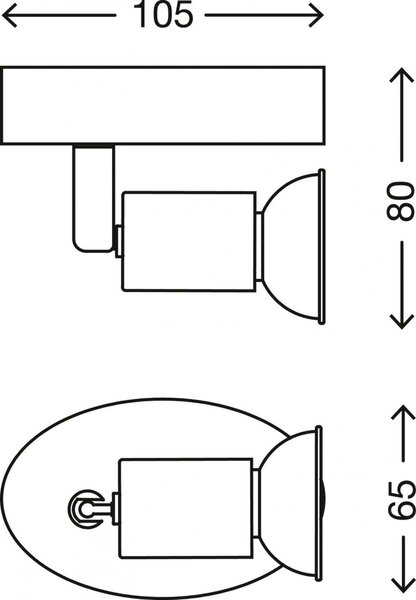 BRILONER Bodové svítidlo 10,5 cm 1xGU10 3W 250lm titan BRI 2915-014