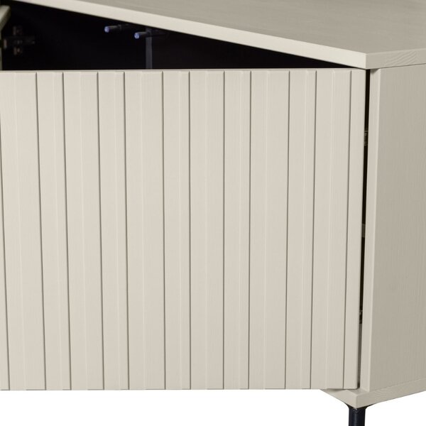 -25 % Dny MOMENTI– WOOOD Šedobéžový dřevěný TV stolek Gravia 150 x 44 cm