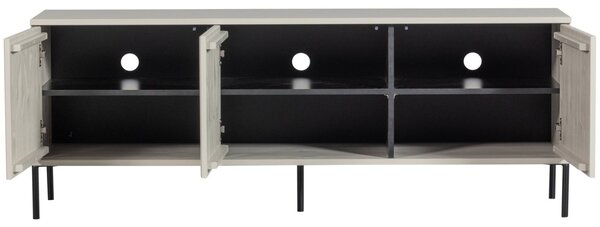 -25 % Dny MOMENTI– WOOOD Šedobéžový dřevěný TV stolek Gravia 150 x 44 cm