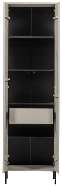 WOOOD Šedobéžová dřevěná skříň Gravia 210 x 60 cm