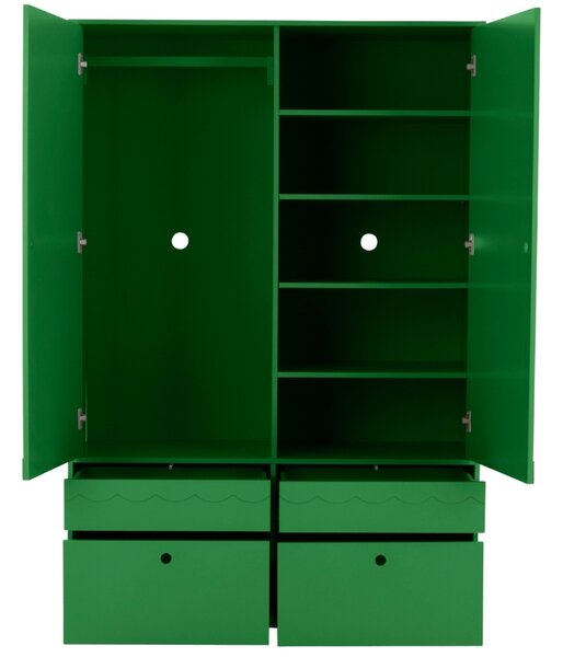 Jotex Zelená lakovaná šatní skříň MERRILL MINI 180 x 120 cm