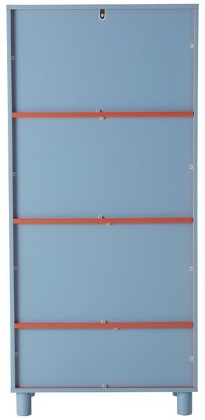 Jotex Modro-červená lakovaná dětská knihovna BIBBI 131 x 60 cm