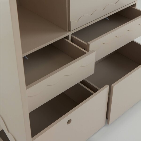Jotex Béžová lakovaná šatní skříň MERRILL MINI 180 x 120 cm