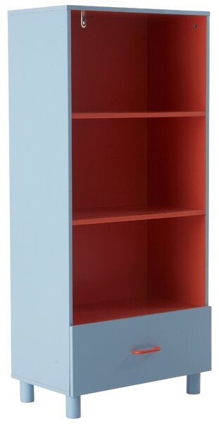 Jotex Modro-červená lakovaná dětská knihovna BIBBI 131 x 60 cm