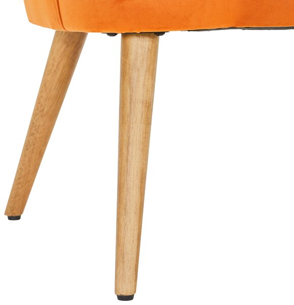 KŘESLO, dřevo, textil, oranžová, ecru MID.YOU - Křesla klasická, Online Only