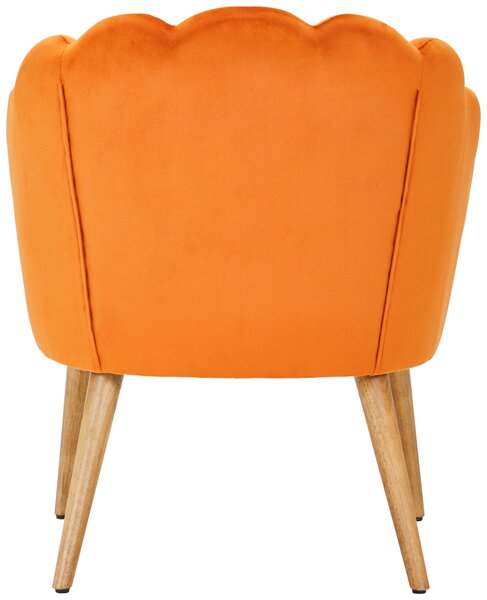 KŘESLO, dřevo, textil, oranžová, ecru MID.YOU - Křesla klasická, Online Only