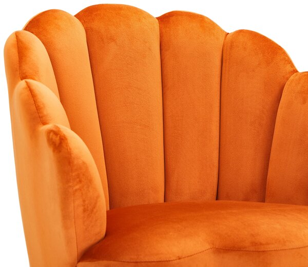 KŘESLO, dřevo, textil, oranžová, ecru MID.YOU - Křesla klasická, Online Only