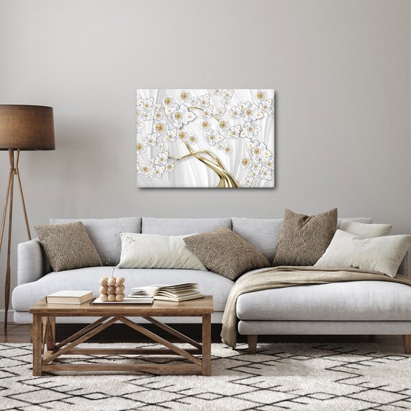 Obraz - Strom se zlatým dekorem (70x50 cm)