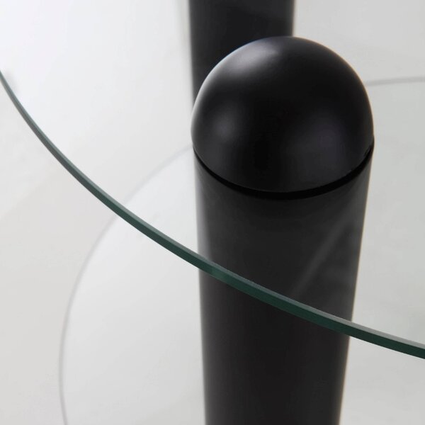 Jotex Skleněný odkládací stolek EGAN 48 cm s černou podnoží