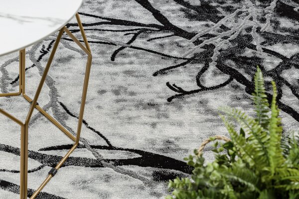 Makro Abra Kusový koberec EMERALD 3820 Luxusní moderní strom dřevo stříbrný Rozměr: 80x150 cm