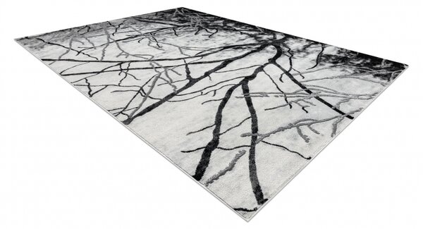 Makro Abra Kusový koberec EMERALD 3820 Luxusní moderní strom dřevo stříbrný Rozměr: 80x150 cm