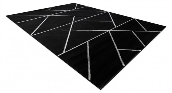 Makro Abra Kusový koberec EMERALD 7543 Luxusní geometrický moderní černý stříbrný Rozměr: 80x150 cm