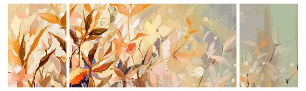 Obraz - Malované rostliny (170x50 cm)