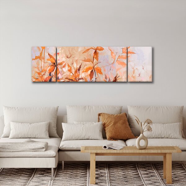 Obraz - Malované květiny (170x50 cm)
