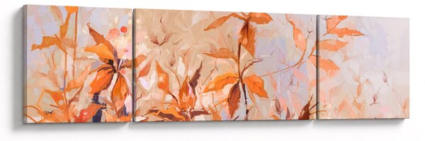 Obraz - Malované květiny (170x50 cm)
