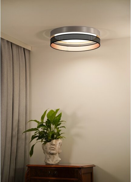 Duolla-LED Stropní svítidlo ROLLER DUO SH. LED/24W/230V pr. 45 cm stříbrná/černá