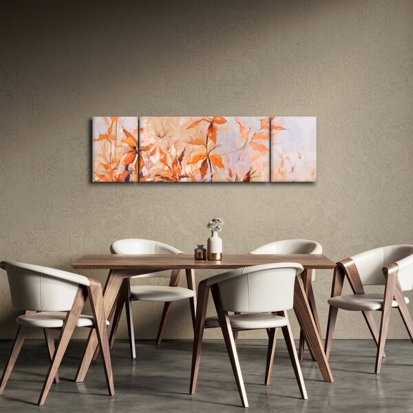 Obraz - Malované květiny (170x50 cm)