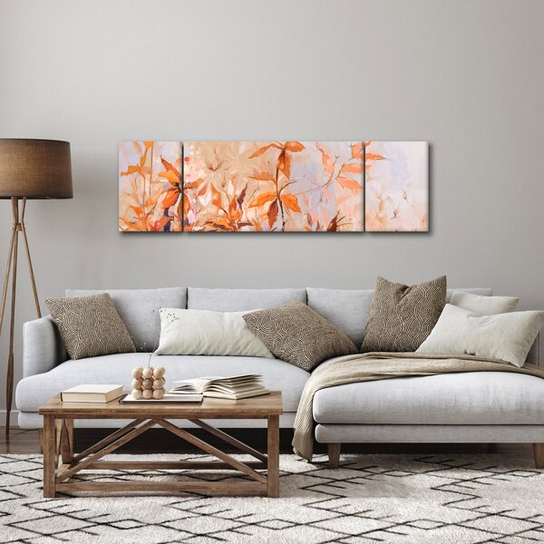 Obraz - Malované květiny (170x50 cm)