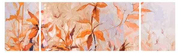 Obraz - Malované květiny (170x50 cm)
