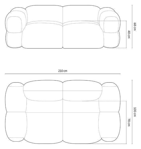 -25 % Dny MOMENTI– Cosmopolitan Design Tmavě modrá trojmístná pohovka Loretto 210 cm