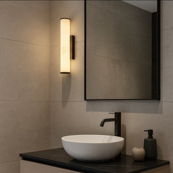 Searchlight 61185-1BK Stmívatelné nástěnné LED svítidlo MARBLE IP44, ČERNÉ