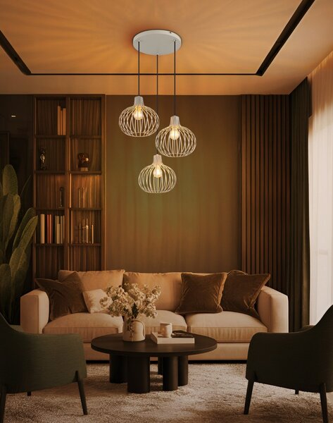 Závěsné svítidlo 3x E27 piesková IP20 GLOBO lighting MATEO 33379319