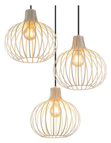 Závěsné svítidlo 3x E27 piesková IP20 GLOBO lighting MATEO 33379319