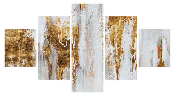 Obraz - Abstrakce se zlatou (125x70 cm)