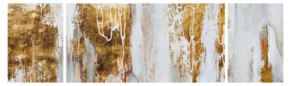 Obraz - Abstrakce se zlatou (170x50 cm)
