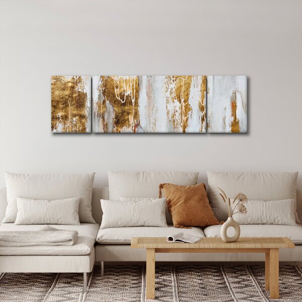 Obraz - Abstrakce se zlatou (170x50 cm)