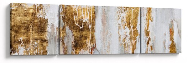 Obraz - Abstrakce se zlatou (170x50 cm)