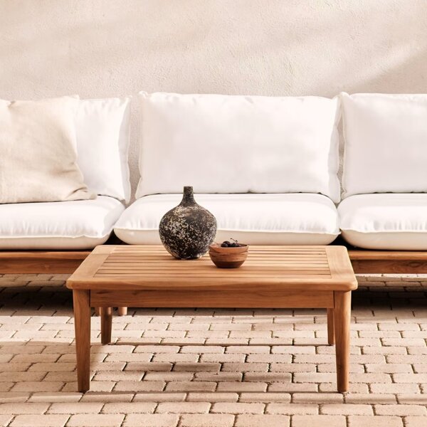 Teakový zahradní konferenční stolek Kave Home Portitxol 80 x 80 cm