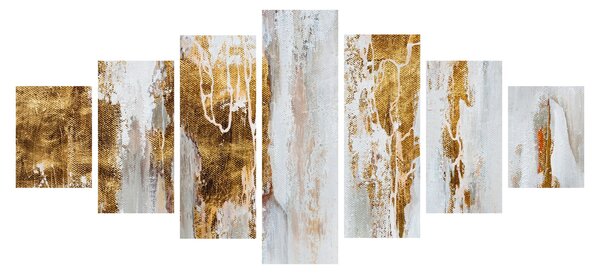 Obraz - Abstrakce se zlatou (210x100 cm)