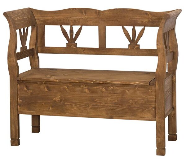 Dřevěná lavice s úložným prostorem HONEY - vosk - P001
