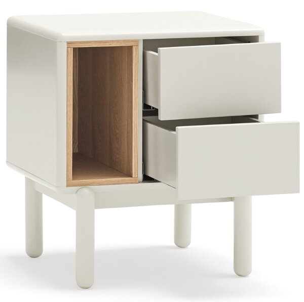 -25 % Dny MOMENTI– Krémově bílý lakovaný noční stolek Teulat Corvo 48 x 35 cm