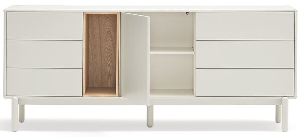 Krémově bílá lakovaná komoda Teulat Corvo 180 x 40 cm