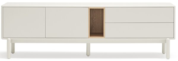 Krémově bílý lakovaný TV stolek Teulat Corvo 180 x 40 cm