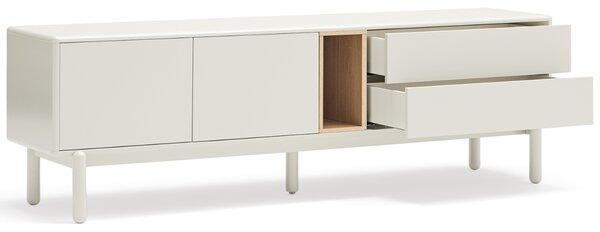 Krémově bílý lakovaný TV stolek Teulat Corvo 180 x 40 cm