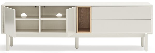 Krémově bílý lakovaný TV stolek Teulat Corvo 180 x 40 cm
