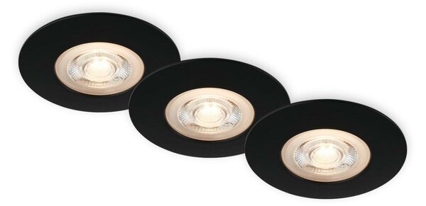 BRILONER LED vestavná svítidla, pr.9 cm, 3x LED, 5 W, 480 lm, černá IP65 BRI 7044-035