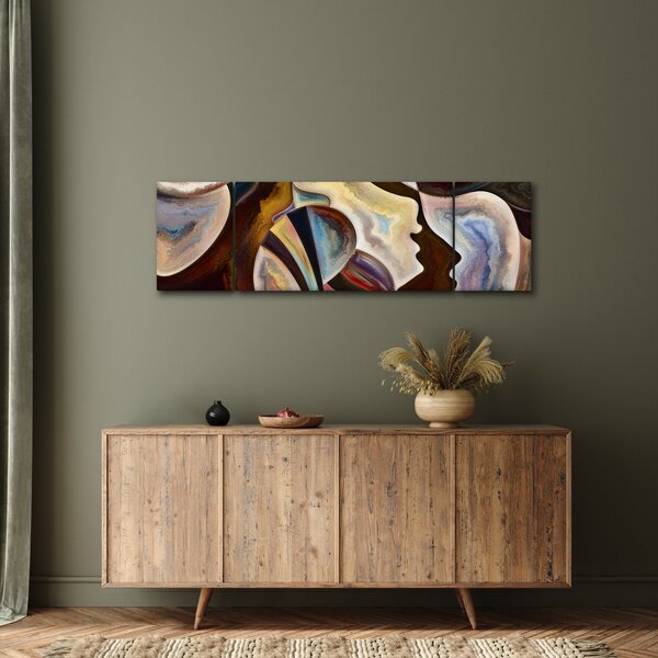 Obraz - Abstrakce hlav (170x50 cm)