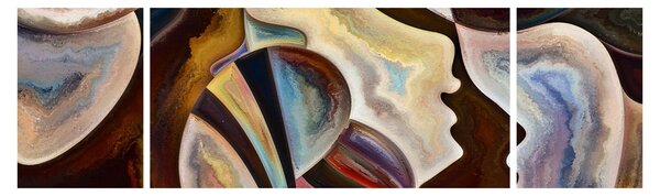 Obraz - Abstrakce hlav (170x50 cm)