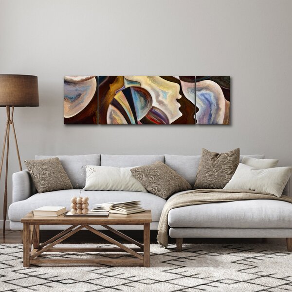 Obraz - Abstrakce hlav (170x50 cm)