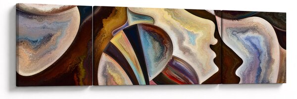 Obraz - Abstrakce hlav (170x50 cm)
