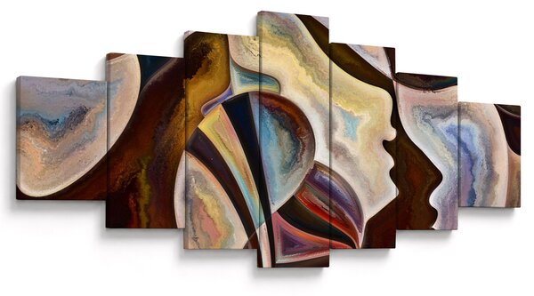 Obraz - Abstrakce hlav (210x100 cm)
